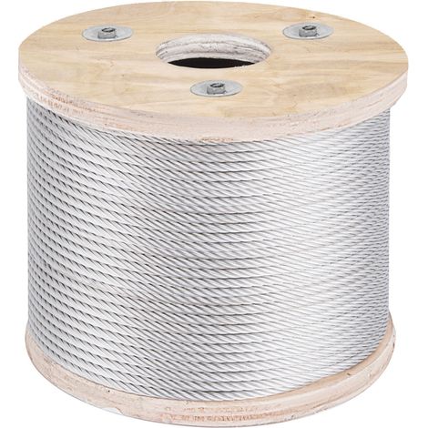 Câble métallique diamètre 3/16" 4,8 mm câble en acier inoxydable 304 longueur 250 pi 76 m 7x19 câble pour bricolage, garde-corps, balustrade, corde à linge, rampe d'escalier, clôture de jardin (1/5)