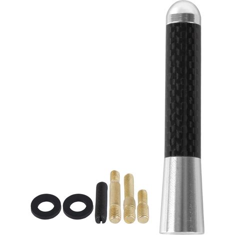 Car modification 3.5/8cm aluminum radio antenna, universal carbon fiber antenna, decorative item - silver (1/4)