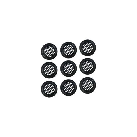 Paquete de 10 rejillas de ventilación negras de 25 mm, fabricadas en acero inoxidable, para la disipación del calor - Crezuo