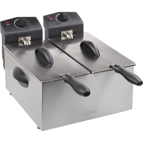 Friteuse double FR-6937 inox 2 x 3L - 400 x 410 x 250 mm - TRISTAR (1/4)