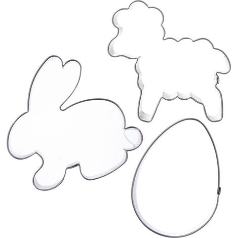 Cortador de galletas de acero para confitería/pan de jengibre, Pascua, 3 piezas. (1/5)