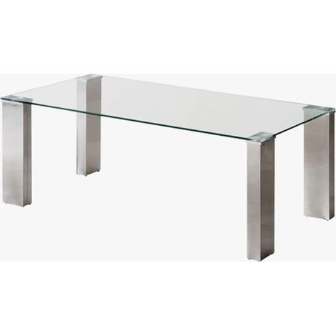 Mesa de centro KARINA cristal templado y pies de acero (1/2)