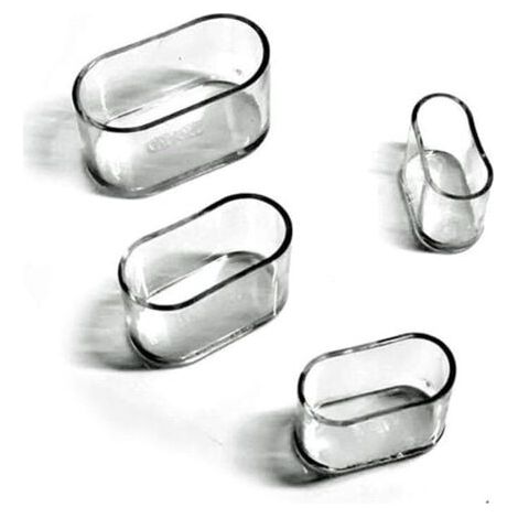 Stuhlbeinkappen, Ovale Silikon Möbelfußpolster Abdeckung Tischschutz Bodenschoner, 24 Stk. Transparent 15X30mm (1/4)