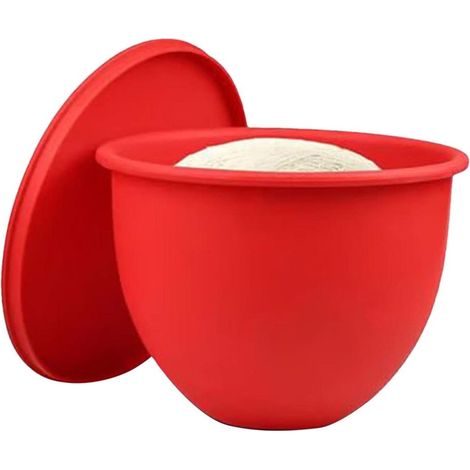 Ciotola in silicone riutilizzabile, ciotola in silicone con coperchio, ciotola in silicone per impastatrice planetaria - rossa (1/5)