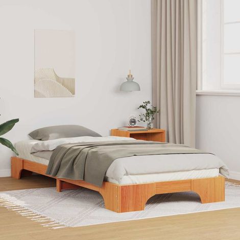 Bettrahmen Braun 100 x 220 cm Massives Kiefernholz