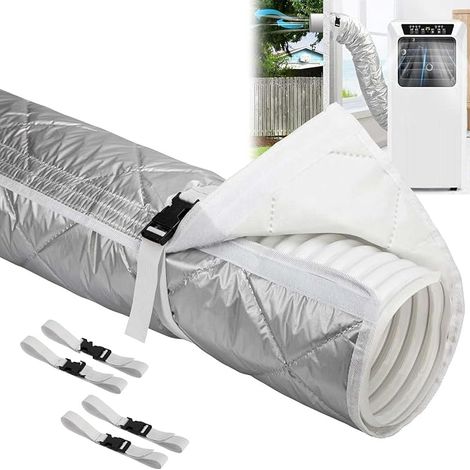 Housse De Protection pour Tuyau De Climatisation,Couvercle Isolant pour Tuyau De Climatiseur Portable,Isolation Thermique et Économie D'énergie Amovible pour Nettoyage pour Maison Bureau Extérieur (1/5)