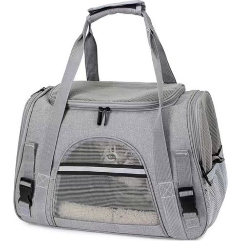 Sac de transport portable pour chats et chiens, respirant, pour le transport en voiture. (1/5)