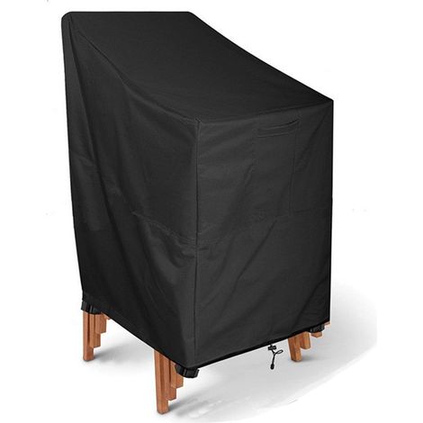 Dapetz ® Garden Stacking Chair Cover Water Repellent Windproof Anti UV 420D Polyester Reclining Garden Deck Chair Covers 65x75x85/120cm Black (1/5)