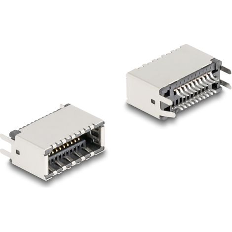 Delock Llave A USB tipo-E 20 pines hembra vertical para montaje SMT con soldadura