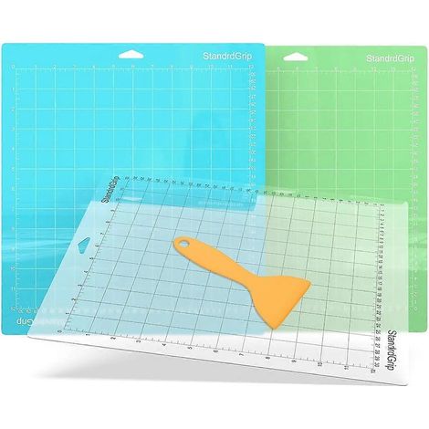 Tapis de découpe 12x12 pour Maker 3/Maker/Explore 3/Air 2/Air/One (3 tapis) - Tapis adhésifs quadrillés réutilisables (1/5)