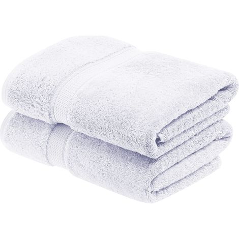 Superior - Set di Asciugamani in Cotone Egiziano 900 Grammi, 2 Pezzi, Bianco (1/4)