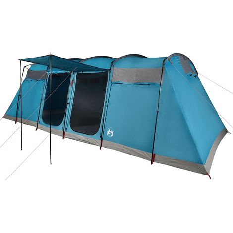 vidaXL Tienda de campaña familiar túnel 10 personas impermeable azul (1/2)