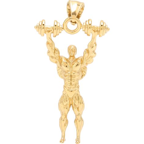 Hantelanhänger aus Titanstahl für Bekleidung, modische Accessoires für Senioren, Gold (1/5)