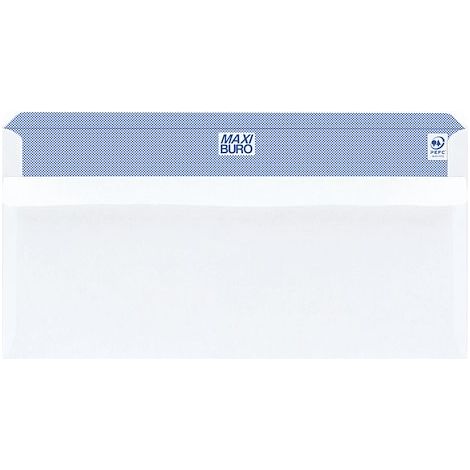 Boîte de 500 enveloppes blanches 110 x 220 mm format DL sans fenêtre - Maxiburo (1/2)