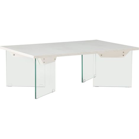Table Basse en Verre "Ester" 120cm Blanc