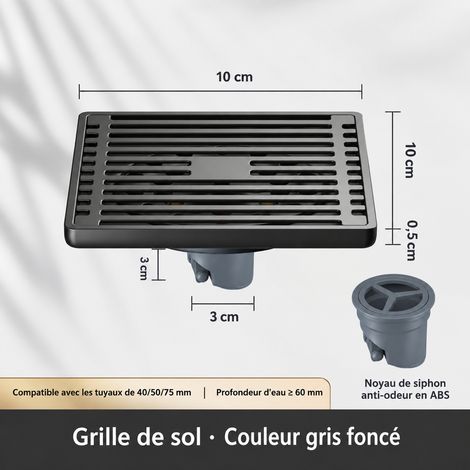 Bonde de sol douche gris canon de fusil clapet en plastique ABS pour usage unique douche – Livraison gratuite (1/5)