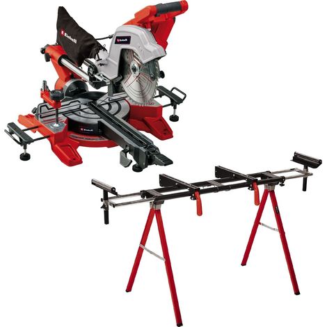 Einhell Sliding Mitre Saw 254mm Double Bevel TE-SM Dual Sided 240v + 1608 Stand (1/5)