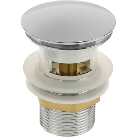 Bonde de lavabo 9cm avec trop plein. Système de vidage pop up en laiton bouchon G1-1/4 universel (1/5)