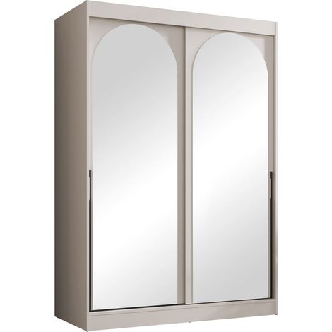 Armario Toledo 131, Cachemira, 216x150x65cm, Puertas de armario: Correderas, Número de estantes: 5 (1/4)