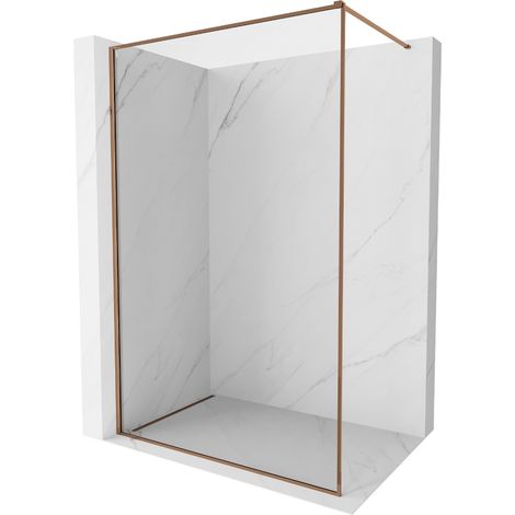 Mexen Kioto-F Duschwand Walk-in mit Rahmen 85 x 202 cm, transparent 8 mm, Roségold - 800-085-104-60-00