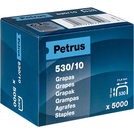 Petrus Agrafes en Cuivre 530/10 mm Boîte 5000 Unités 77509