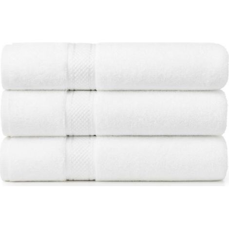Serviette De Bain 70x140 - Lot 3 Serviettes De Bain Coton blanc