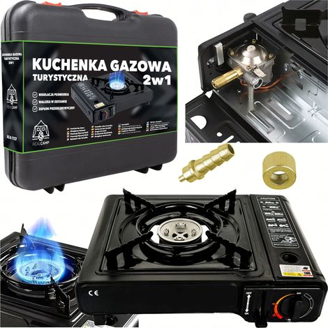 Kit Réchaud camping portable 2 en 1 à gaz 2500 W