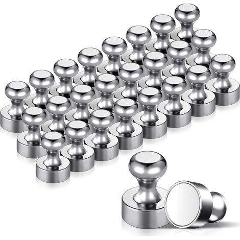 24PCS Magnet Métalliques Aimant 12x16mm - Aimants en Acier Inoxydable Aimants Frigo pour Tableau D'affichage, Réfrigérateur etc. - avec Boîte de Rangement (1/5)