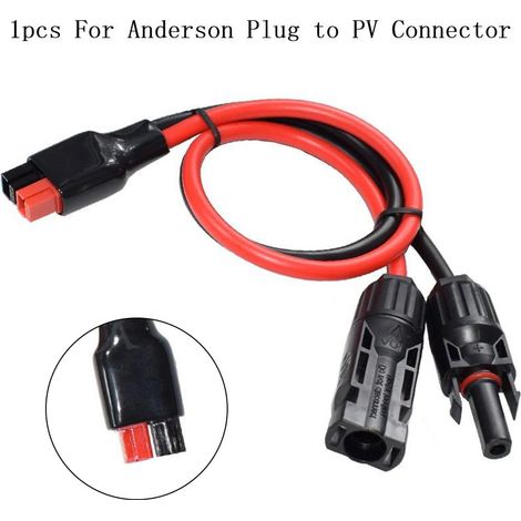 Connecteur Anderson - Câble de Raccordement Panneau Solaire - 35 cm - 30 A - Étanche - 10 AWG - Cuivre Pur - 1 Pièce (1/5)