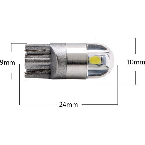 20Pcs Blanc T10 3030 2SMD LED Ampoules de Voiture Lampe Haut illuminum led feu de position Veilleuses led clignotant pour ampoule plaque led veilleuse moto(lumière blanche) (1/3)
