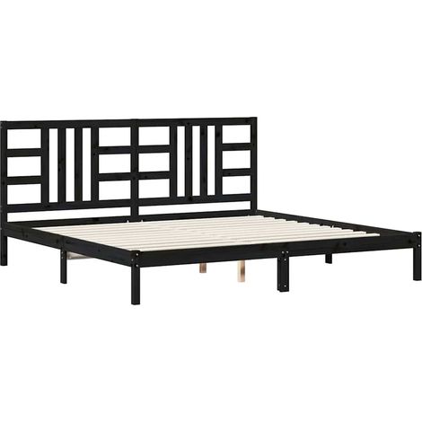 Maison Exclusive - Massivholzbett Schwarz 200x200 cm