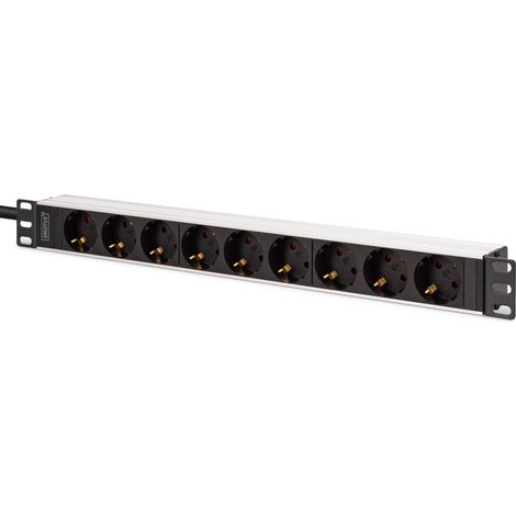 DIGITUS DN-95440 – Presa multipla da 19" – 9 prese – Spina C20 – 1U – 250 V CA 50/60 Hz 16 A 3600 W – Per armadi di rete e server da 19 pollici (1/5)