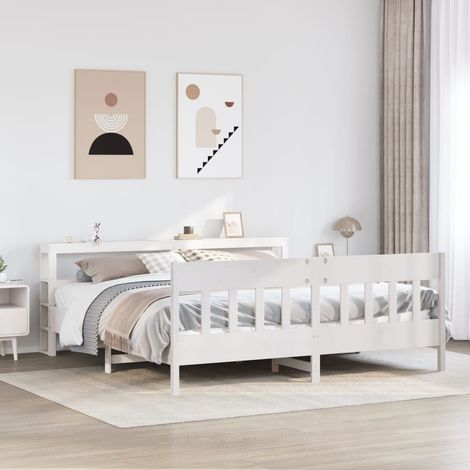 Estructura de cama sin colchón madera maciza blanca 200x200 cm vidaXL (1/5)