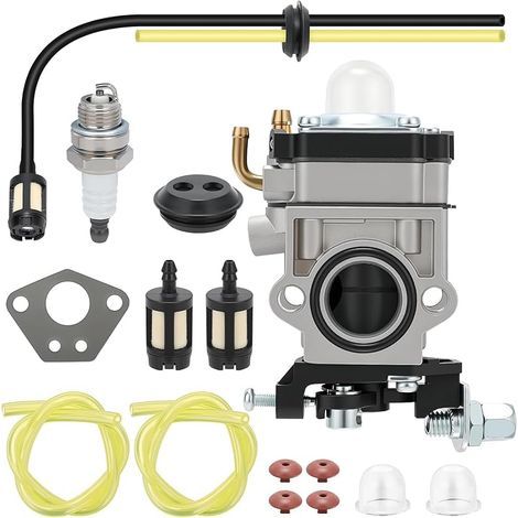 Kit carburatore per tosaerba, kit da 15 pezzi comprendente un carburatore, candele di accensione, tubi del carburante, filtro del carburante, ecc. (15 pezzi) (1/4)