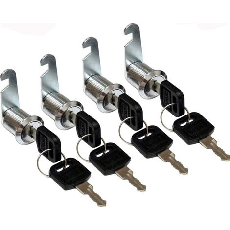 [NEVER USED] 4pc Cam Lock Cylinder, Cabinet Door Lock, Cam Lock Barrel for Mailbox Drawer - 16mm