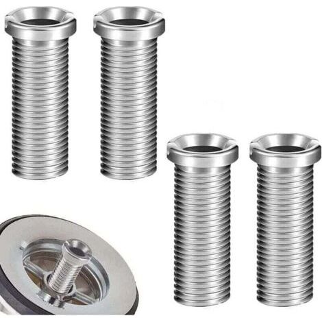 4 Stück 35 mm Edelstahl-Spülbeckenkorbschrauben, Hohlschrauben, Abflussstopfenschrauben für Spülbeckenkorbschrauben, Befestigungszubehör für Küchenwaschbecken (Silber)