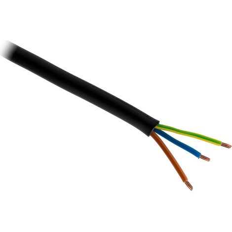 Zenitech – Câble électrique U-1000 R2V 3G6mm² noir – Longueur 50m – Pour installations électriques rigides – Alimentation sécurisée