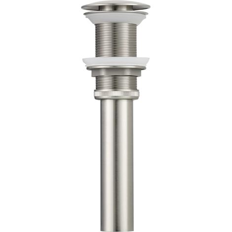 BW03NA-1 G1 1/4" Siphon de lavabo design bonde pop-up en laiton sans trop-plein pour lavabo Nickel brossé (1/5)