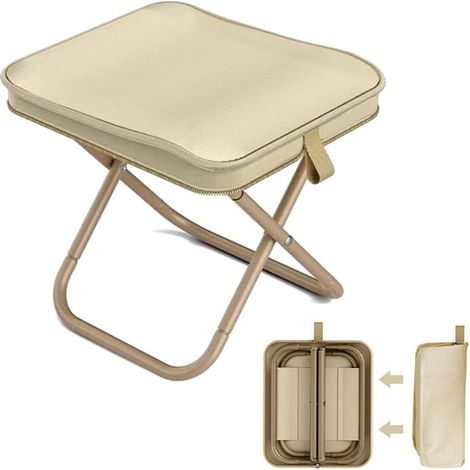 Tragbarer Klapphocker, Camping-Klapphocker, Klapphocker aus hochhartem Kohlenstoffstahl, robust und langlebig, für Reisen mit Erwachsenen, Angeln, Grillen