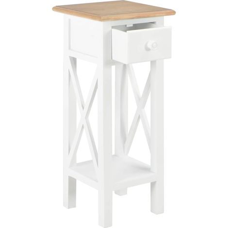 Maison Exclusive - Beistelltisch Weiß 27 x 27 x 65,5 cm Holz (1/5)
