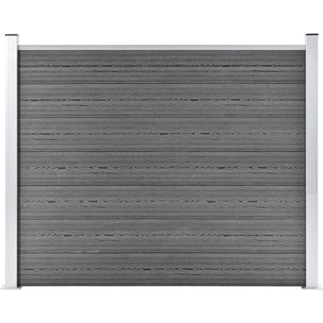 Panneau de clôture, Clôture de jardin, Barrière de jardin WPC 180x146 cm Gris MAE5498 (1/5)
