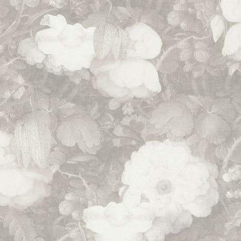 Papier peint vintage Papier peint intissé Gris Blanc 369214 (1/4)