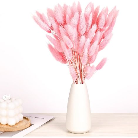120pcs Bouquet de Pampas Séchées Rose 30cm, Décoration Naturelle pour Mariage, Table et Chambre (1/5)