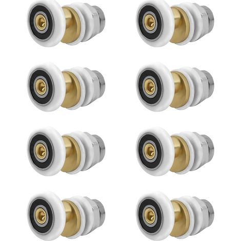 Ruote per porte scorrevoli della doccia, 8 pezzi, elementi di fissaggio per porte in vetro del bagno, 20 mm (1/5)
