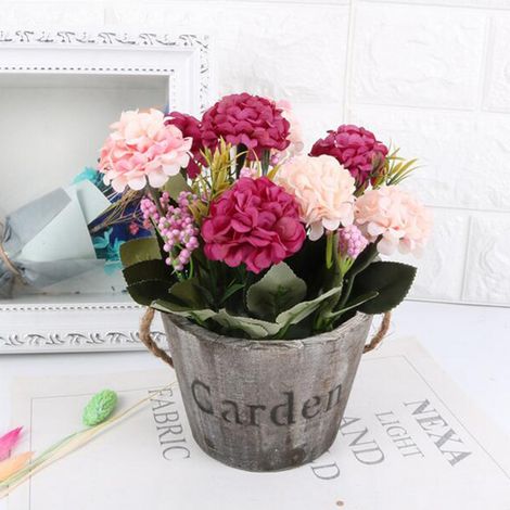 Fausse Hortensia Artificielle Maison / Décoration De Mariage Marron Rond Rose Rose (1/5)