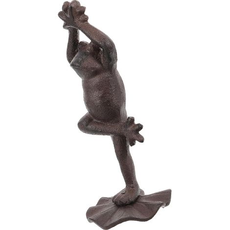 de grenouille de yoga rétro en fer petite statuette vintage