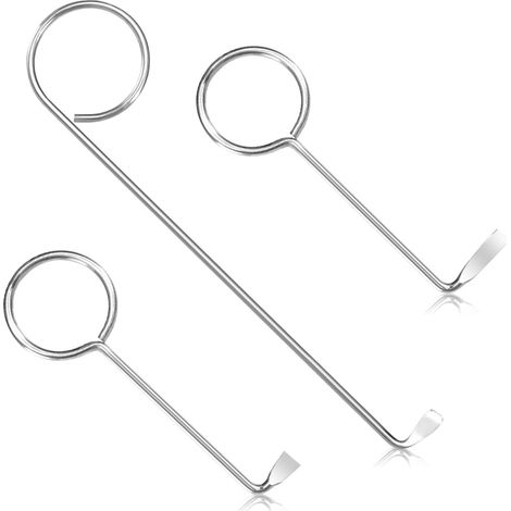 Lot de 3 Clés à garnitures, Acier inoxydable, Outil de crochetage, Argenté, Pour porte et armoire