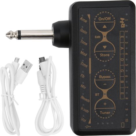 Amplificateur Guitare Casque Rechargeable Enregistrable Portable Distorsion Carte Son Effet Preamp (1/5)