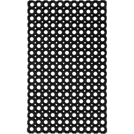 Paillasson en caoutchouc noir antidérapant durable - 75 x 45 cm (1/5)