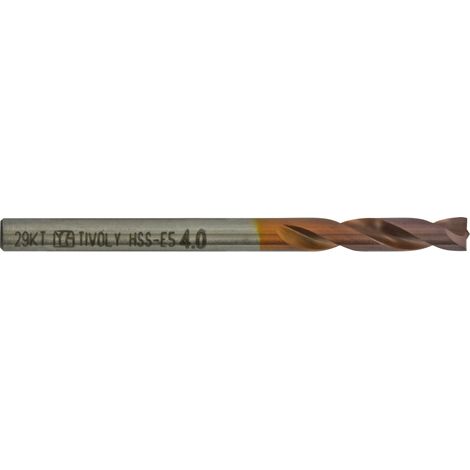 Tivoly • Foret métaux Ø: 4mm taillé meulé HSS 5% Cobalt revêtu FUSIO - DIN1897 -h8 -Affûtage tôle et à dépointer (Etui) / L: 55 (1/3)